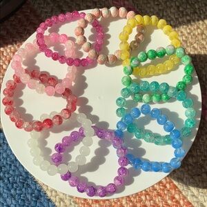 PICK ONE 1️⃣ Colorful GLASS Beaded Stretch Bracelet - 10 options